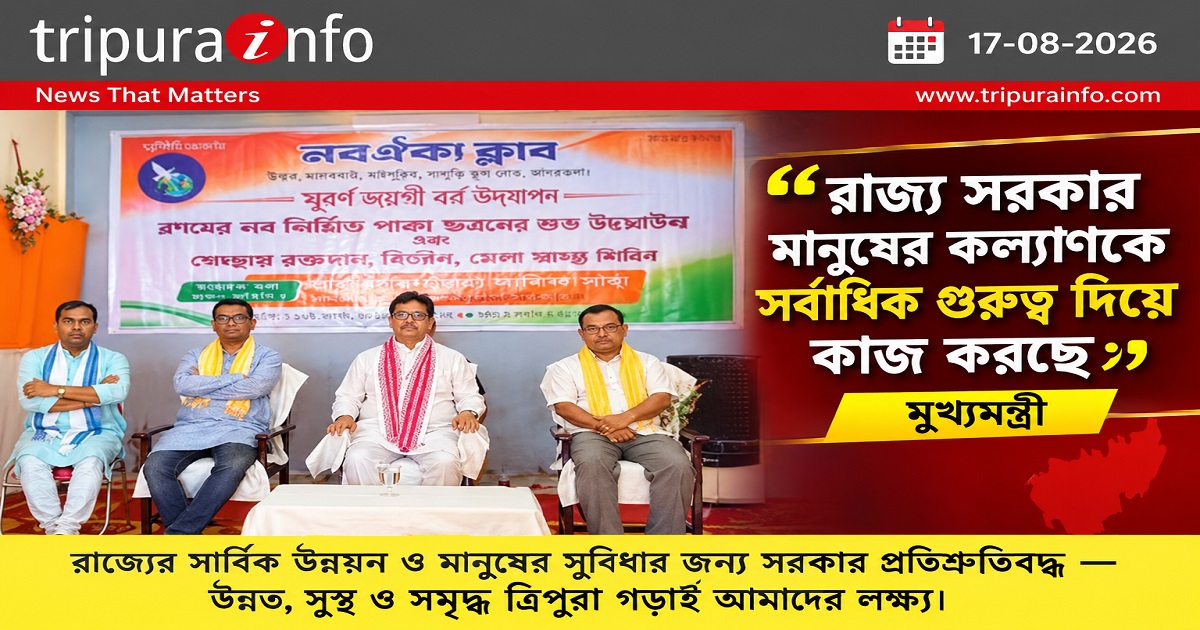 রাজ্য সরকার মানুষের কল্যাণকে সর্বাধিক গুরুত্ব দিয়ে কাজ করছে : মুখ্যমন্ত্রী
