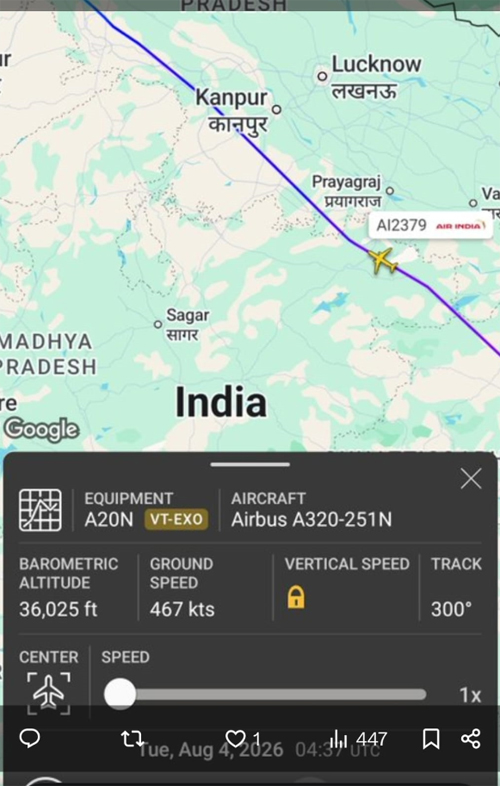 MID AIR SCARE of AI-2379 FLIGHT