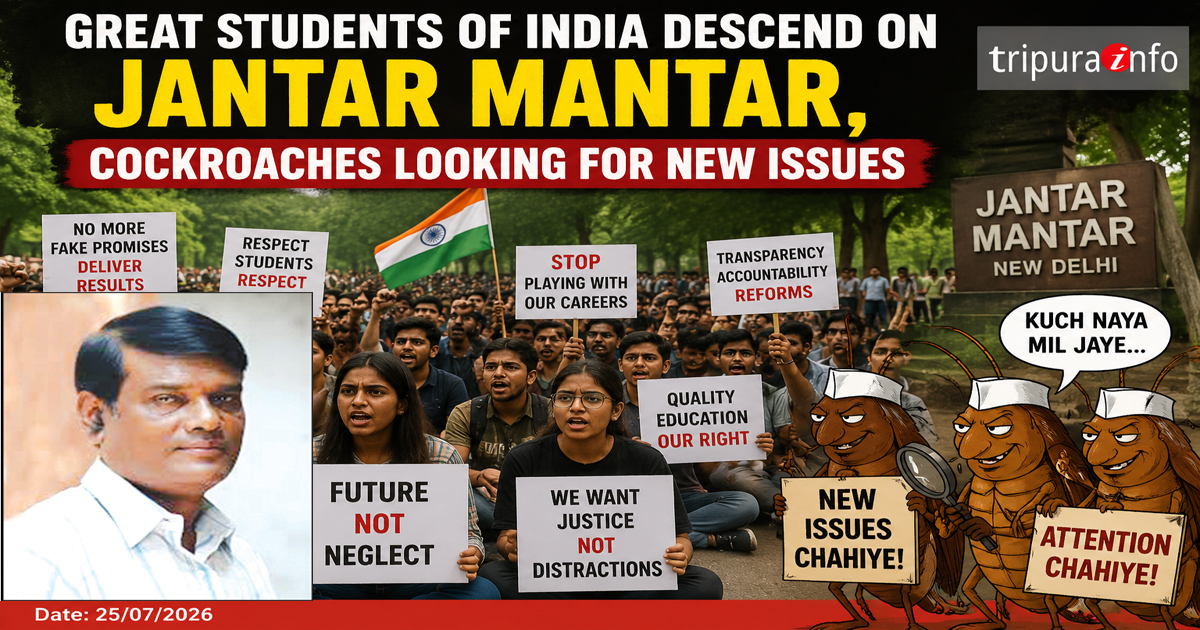 Great students of India descend on Jantar Mantar, cockroaches looking for new issues