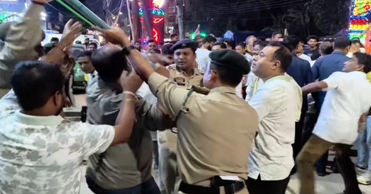 BJP Stages Protest in Agartala Over Attack on Party MP and MLA in West Bengal, Trinamool Congress Office Vandalized