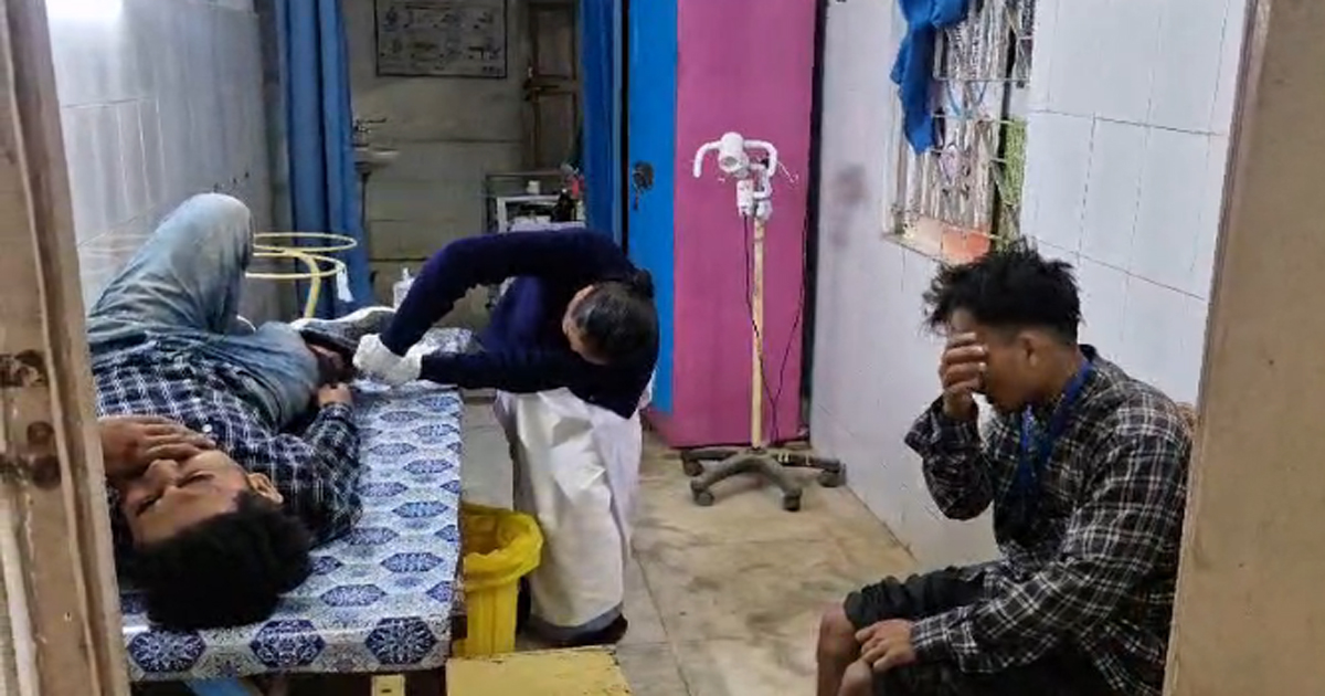 Two youths seriously injured in motor bike mishap at Jolaibari on the Agartala-Sabroom road