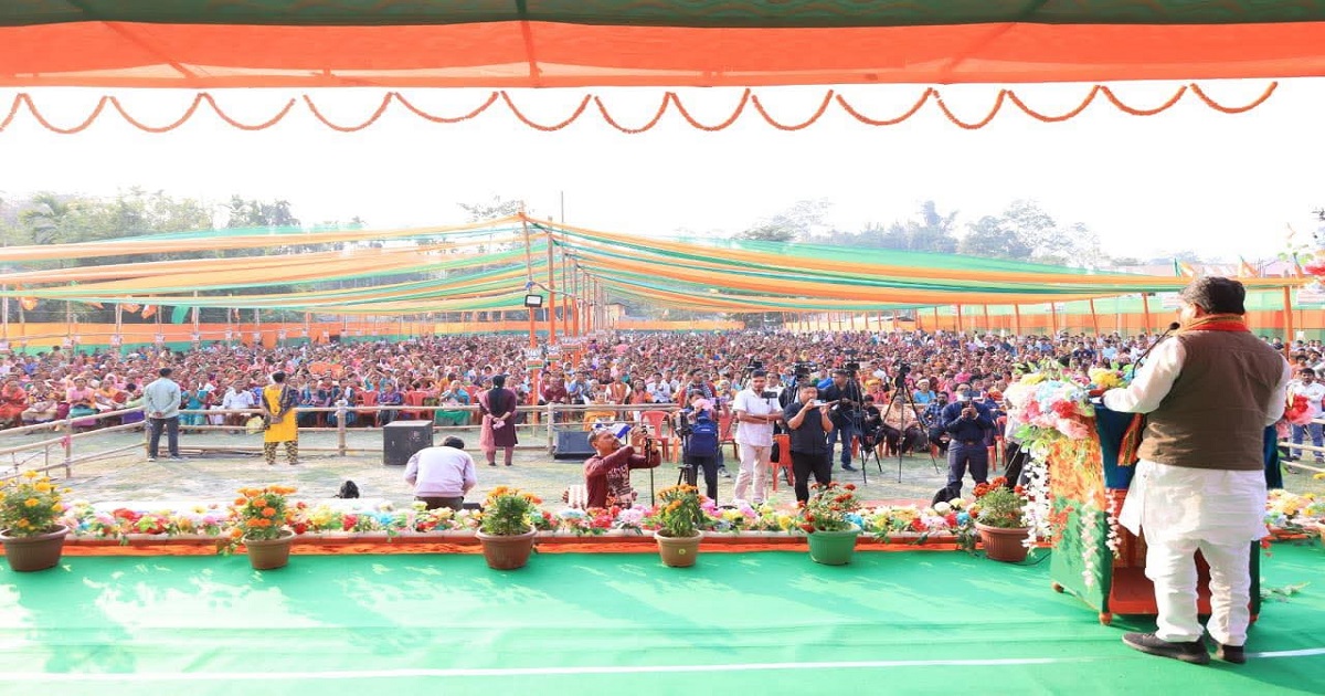 Massive Show of Strength,  BJP Flexes Muscle in South Taibandal as CM Manik Saha Targets Tipra Motha Ahead of TTAADC Polls
