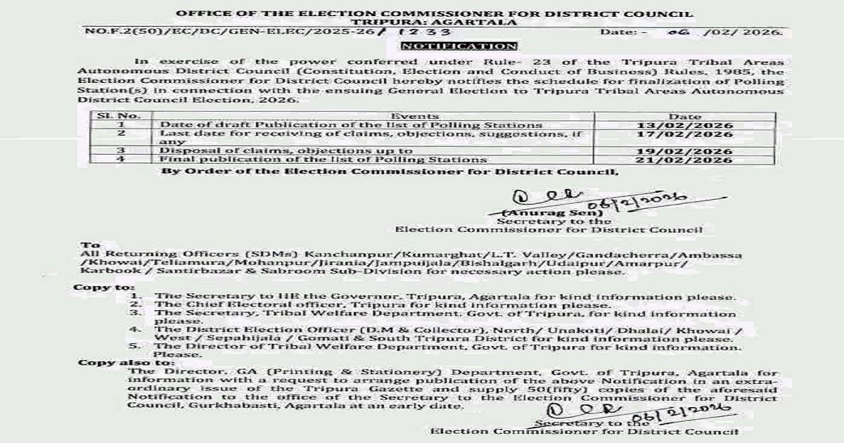 Notification Issued for 2026 ADC Elections: Final list of Polling Stations will be Officially Published on February 21