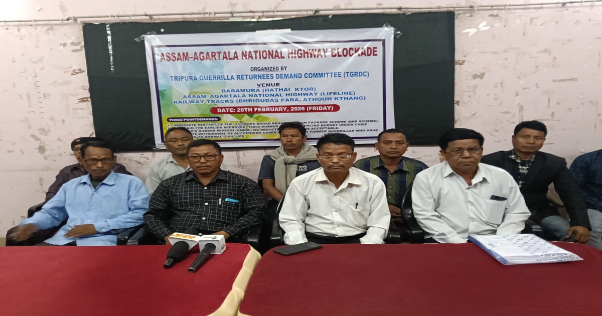 Former Insurgents Call for Assam–Agartala Highway and Rail Blockade on February 20 Over Unmet Demands