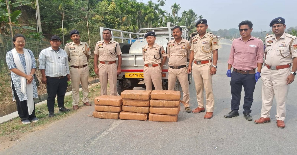 110 Kg Dry Cannabis Seized in Dhalai: Kamalpur Police Intercept Pickup During Naka Checking