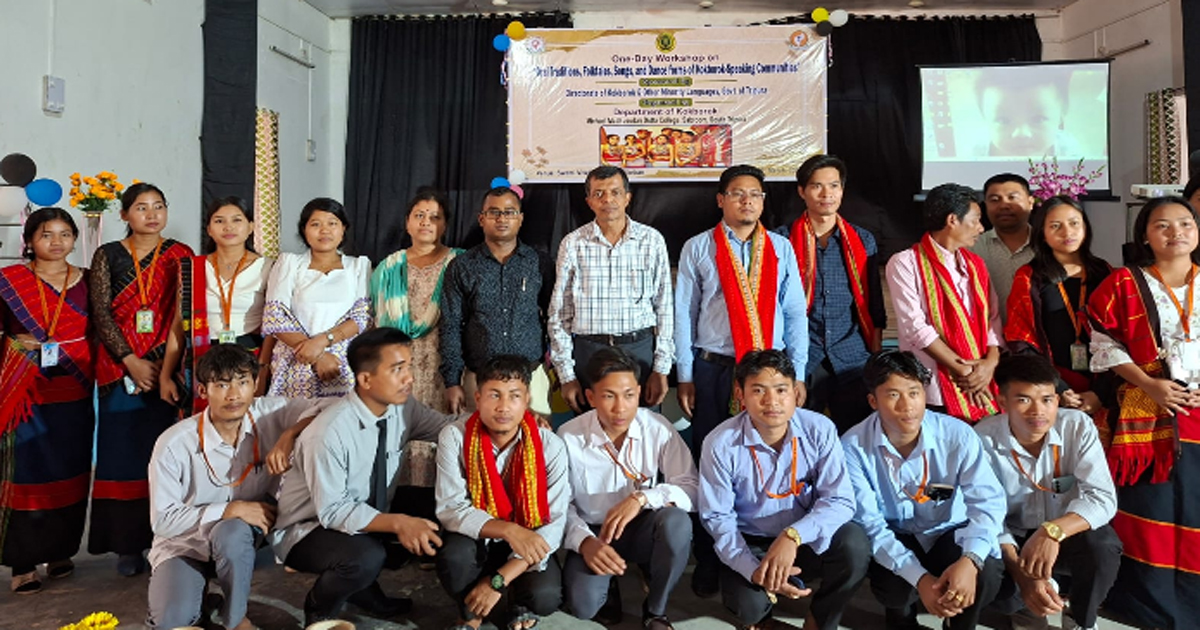 MMD College, Sabroom holds one-day cultural workshop on Kokbork language and folk traditions