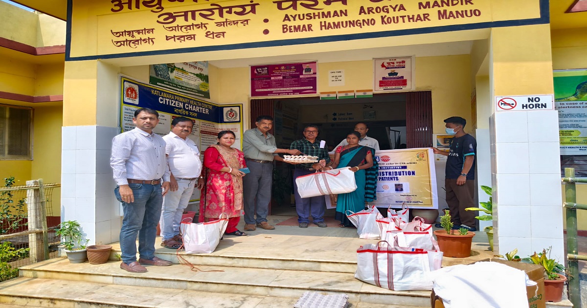 Rotary Club of Agartala Distributes Food Baskets to 300 TB Patients under Nikshay Mitra Initiative
