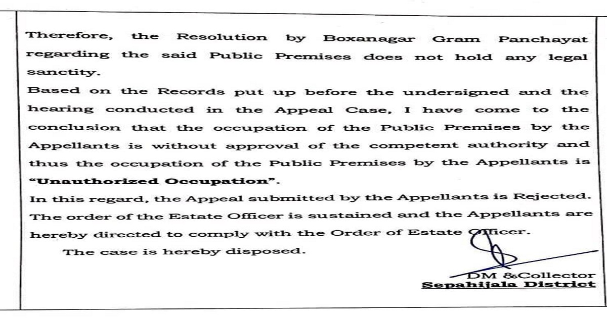 Boxanagar Land Scam: DM Sepahijala Orders Eviction and Dismantles Under Construction Markets from Government Land within Next 30 Days