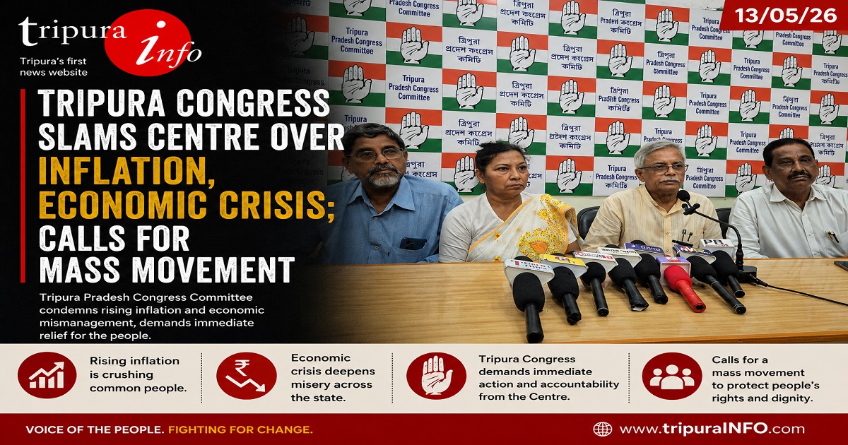 Tripura Congress Slams Centre Over Inflation, Economic Crisis; Calls for Mass Movement