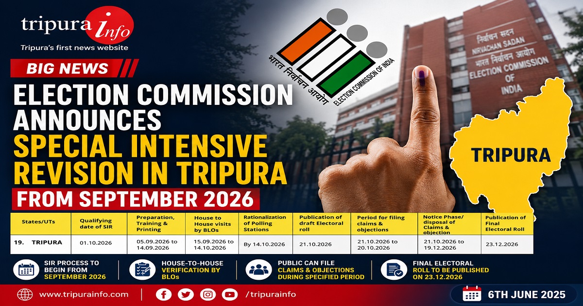 Election Commission Announces Special Intensive Revision in Tripura from September 2026