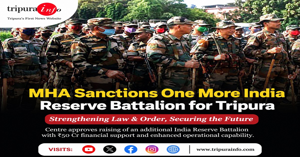 MHA Sanctions One More India Reserve Battalion for Tripura to Strengthen Law and Order