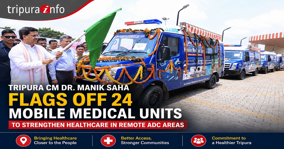 Tripura CM Dr. Manik Saha Flags Off 24 Mobile Medical Units to Strengthen Healthcare in Remote ADC Areas