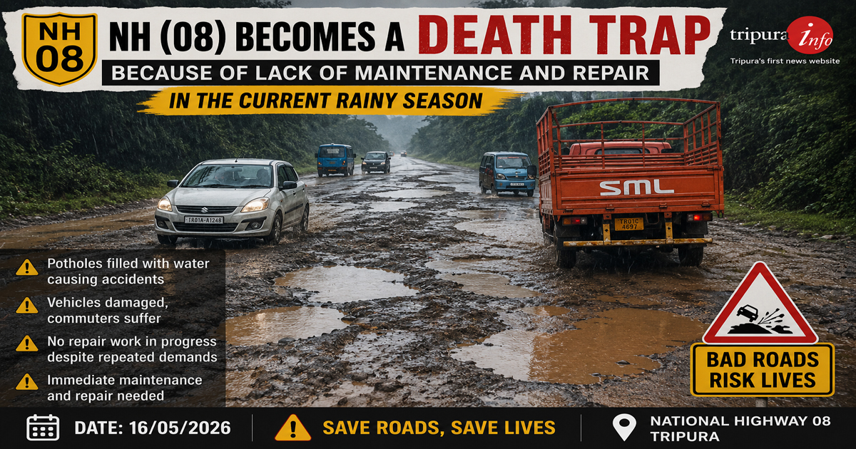 NH (08) becomes a death trap because of lack of maintenance, repair in the current rainy season