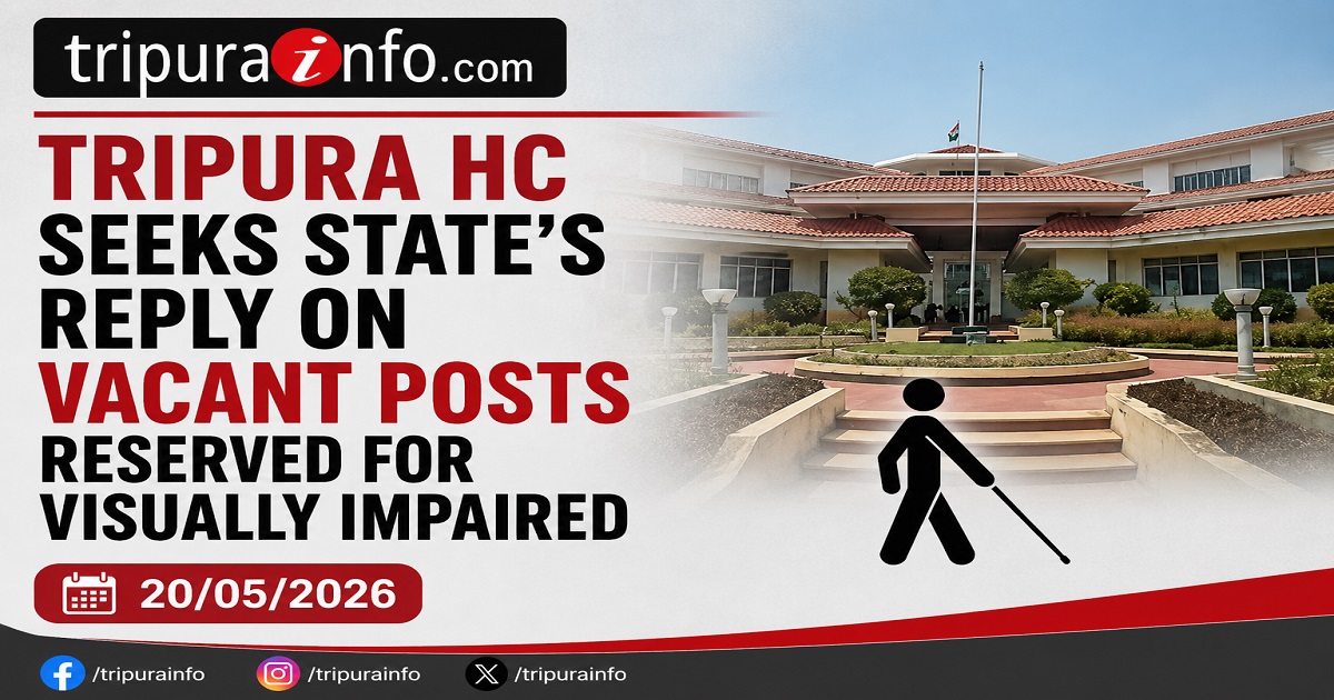 Tripura HC seeks state’s reply on vacant posts reserved for visually impaired