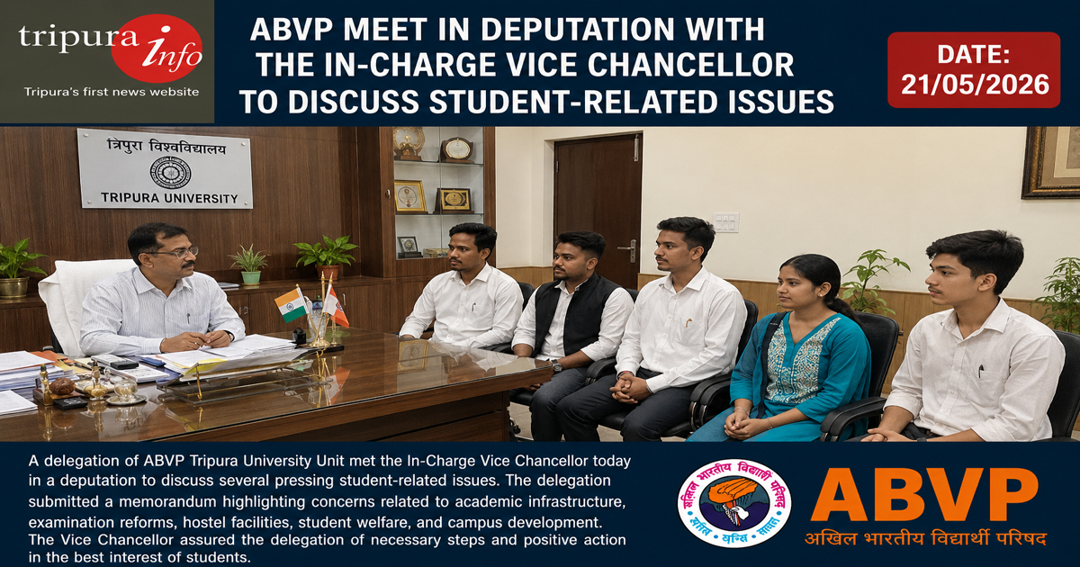 ABVP meet in deputation with the in-charge vice chancellor to discuss student-related issues