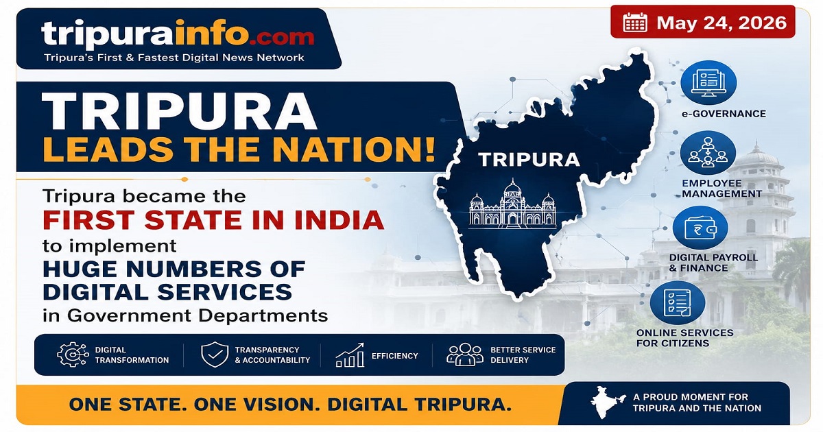 Tripura Becomes First State in India to Implement Massive Digital Governance Network,  Over 1,694 Offices Brought Under NextGen HRMS, But Faces Acute Manpower Challenges
