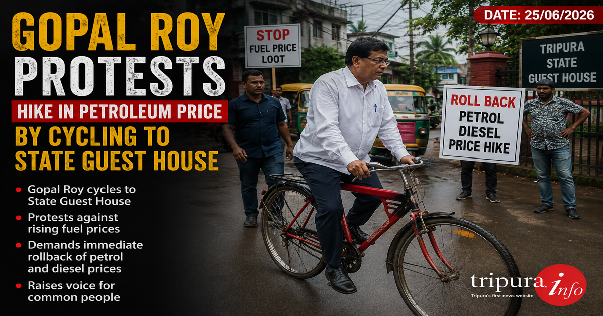 Gopal Roy protests hike in petroleum price by cycling to state guest house