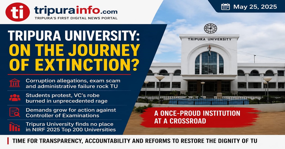 Tripura University Faces Deepening Crisis Amid Corruption, Academic Decline and NIRF Ranking Shock