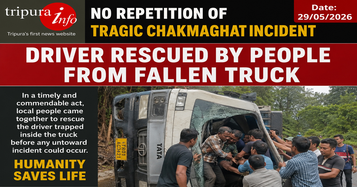 No repetition of tragic Chakmaghat incident, driver rescued by people from fallen truck