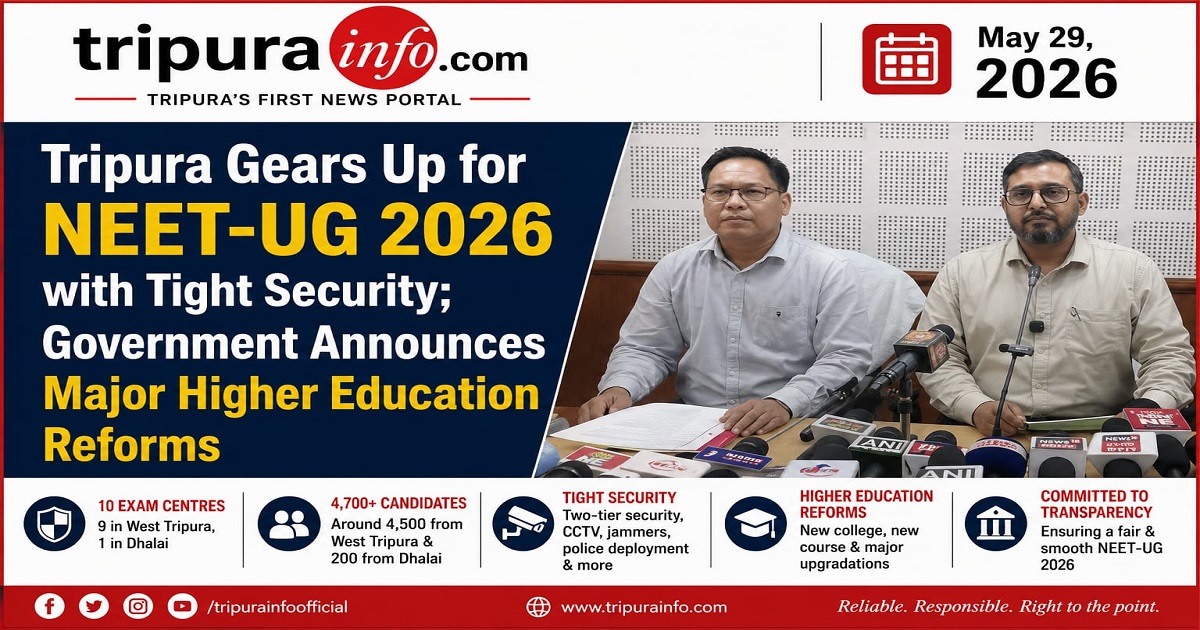 Tripura Gears Up for NEET-UG 2026 with Tight Security, Secretary DHE Announces Major Higher Education Reforms