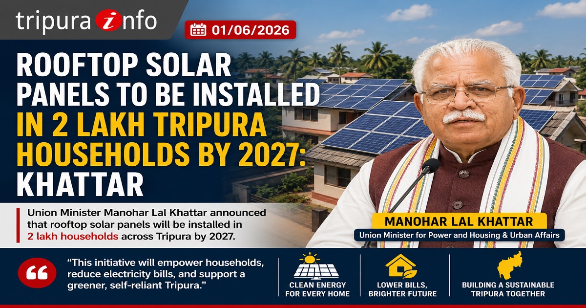 Rooftop Solar Panels to Be Installed in 2 Lakh Tripura Households by 2027: Khattar