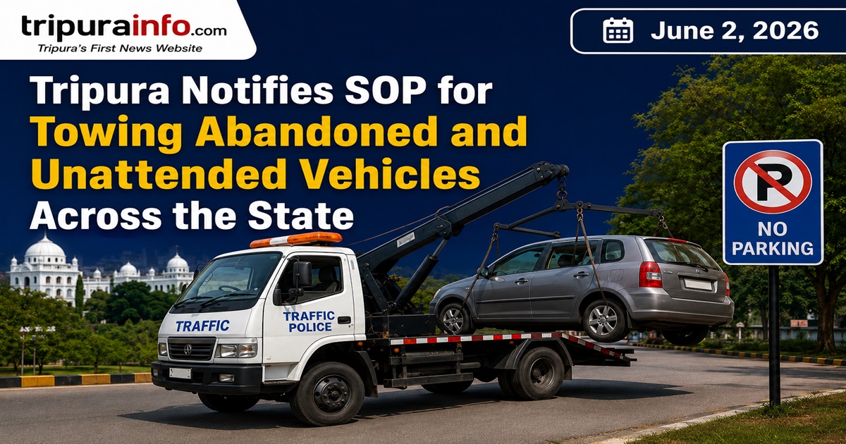 Tripura Transport Department Notifies SOP for Towing Abandoned and Unattended Vehicles Across the State