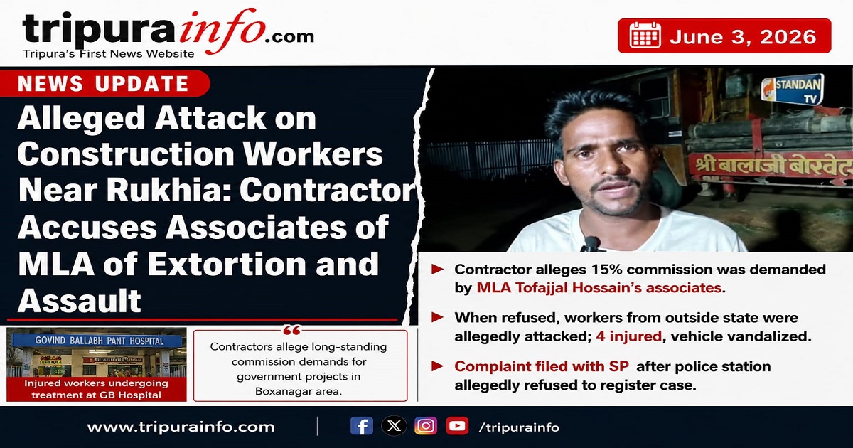 Alleged Attack on Construction Workers Near Rukhia: Contractor Accuses Associates of MLA of Extortion and Assault
