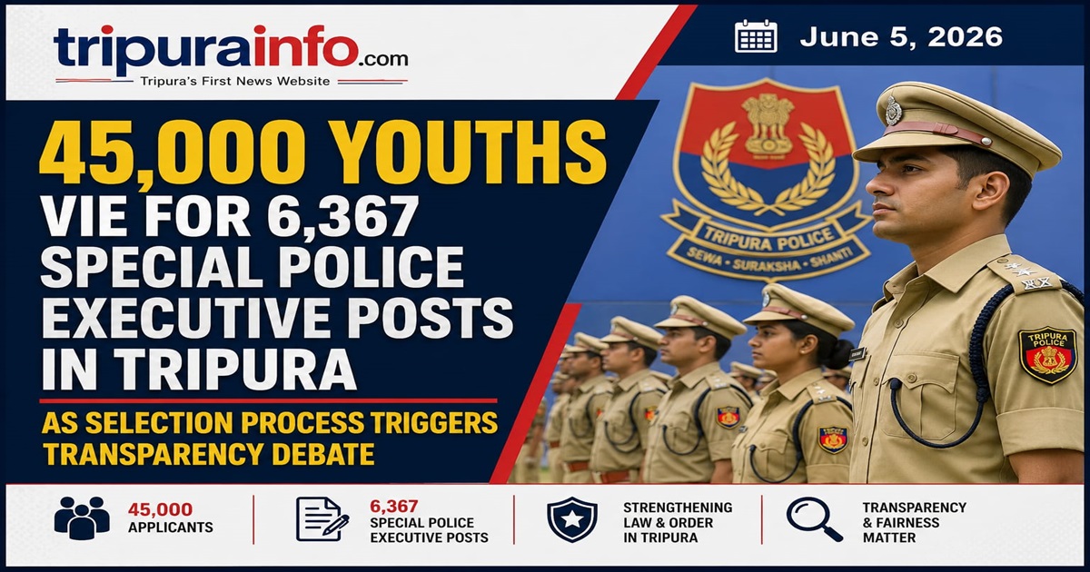 45,000 Youths Vie for 6,367 Special Police Executive Posts in Tripura as Selection Process Triggers Transparency Debate