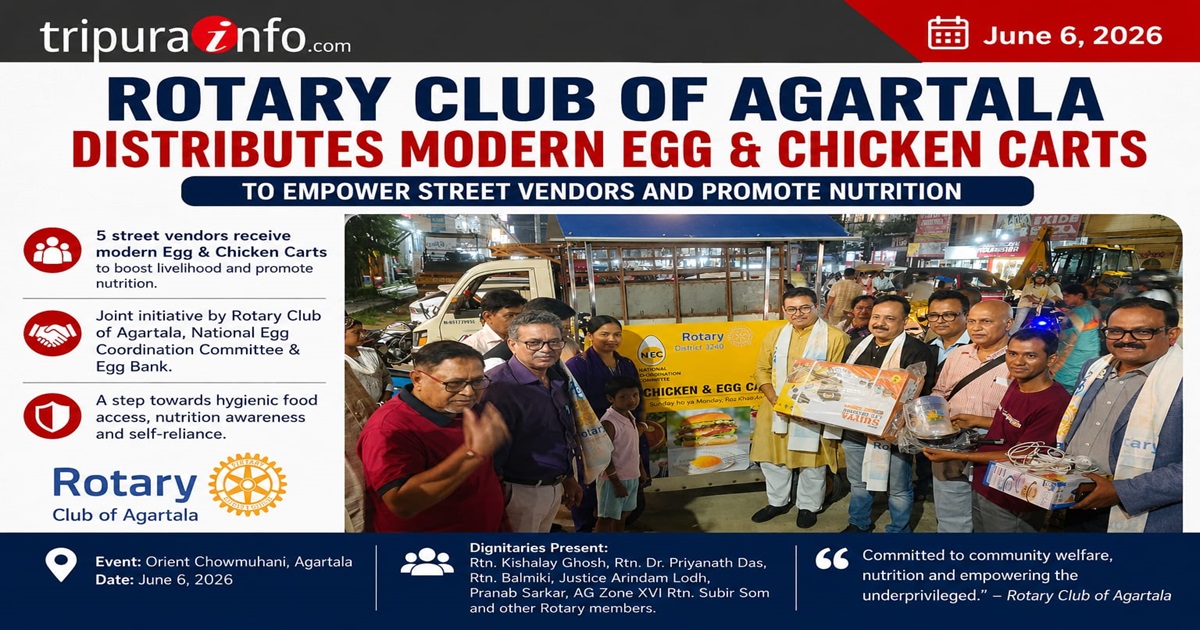 Rotary Club of Agartala Distributes Modern Egg & Chicken Carts to Empower Street Vendors and Promote Nutrition