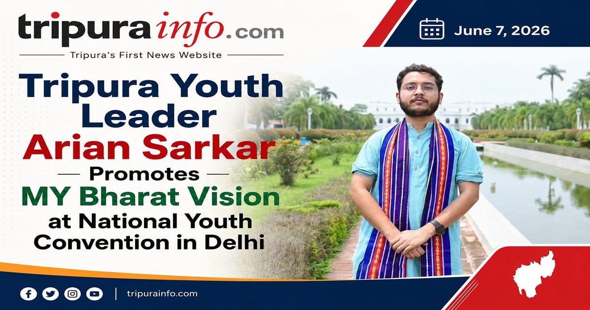 Tripura Youth Leader Arian Sarkar Promotes MY Bharat Vision at National Youth Convention in Delhi