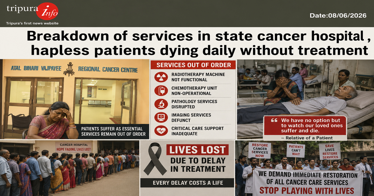 Breakdown of services in state cancer hospital , hapless patients dying daily without treatment