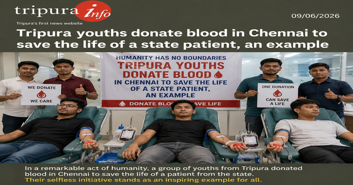 Tripura youths donate blood in Chennai to save the life of a state patient, an example