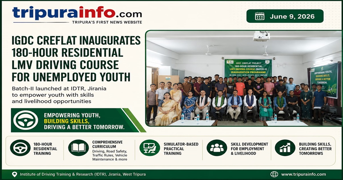 IGDC CREFLAT Launches 180 Hours Residential Driving Training for Unemployed Youth in Tripura