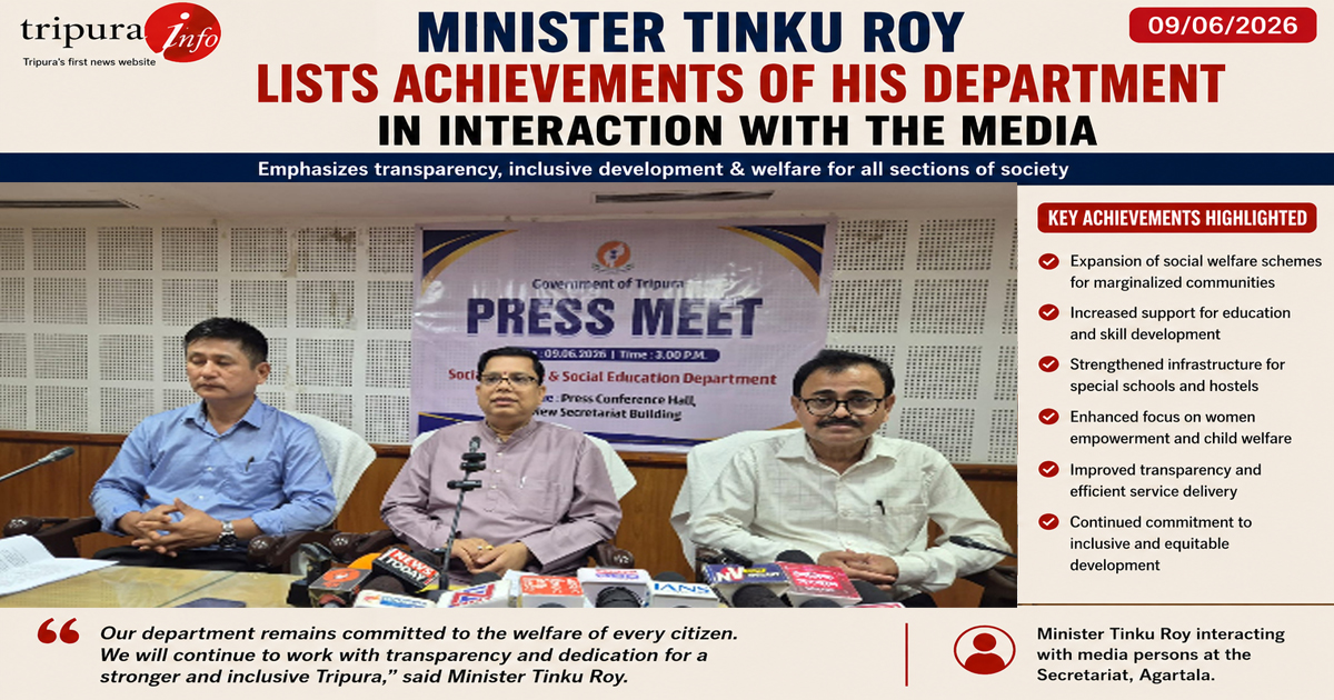 Minister Tinku Roy lists achievements of his department in interaction with the media