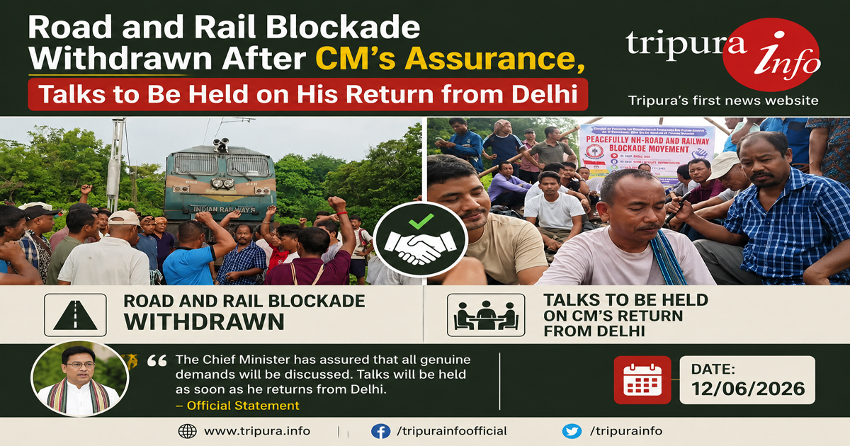 Road and Rail Blockade Withdrawn After CM’s Assurance, Talks to Be Held on His Return from Delhi