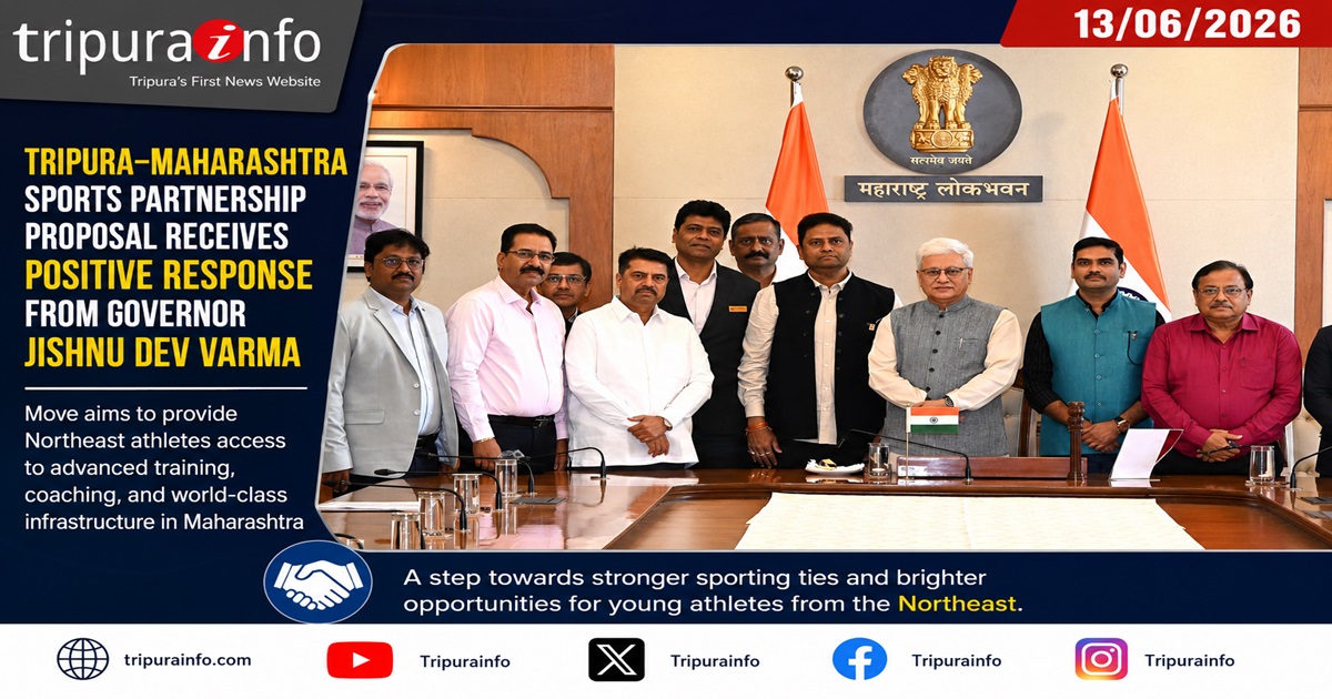Tripura–Maharashtra Sports Partnership Proposal Receives Positive Response from Governor Jishnu Dev Varma