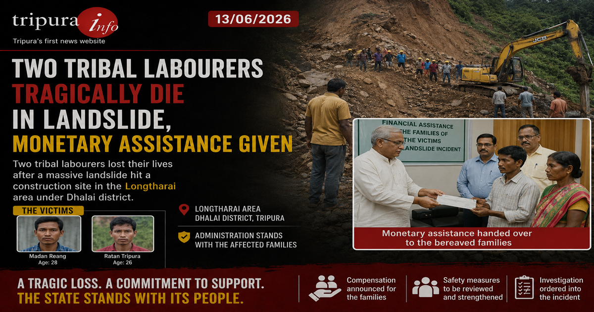 Two tribal labourers tragically die in landslide, monetary assistance given