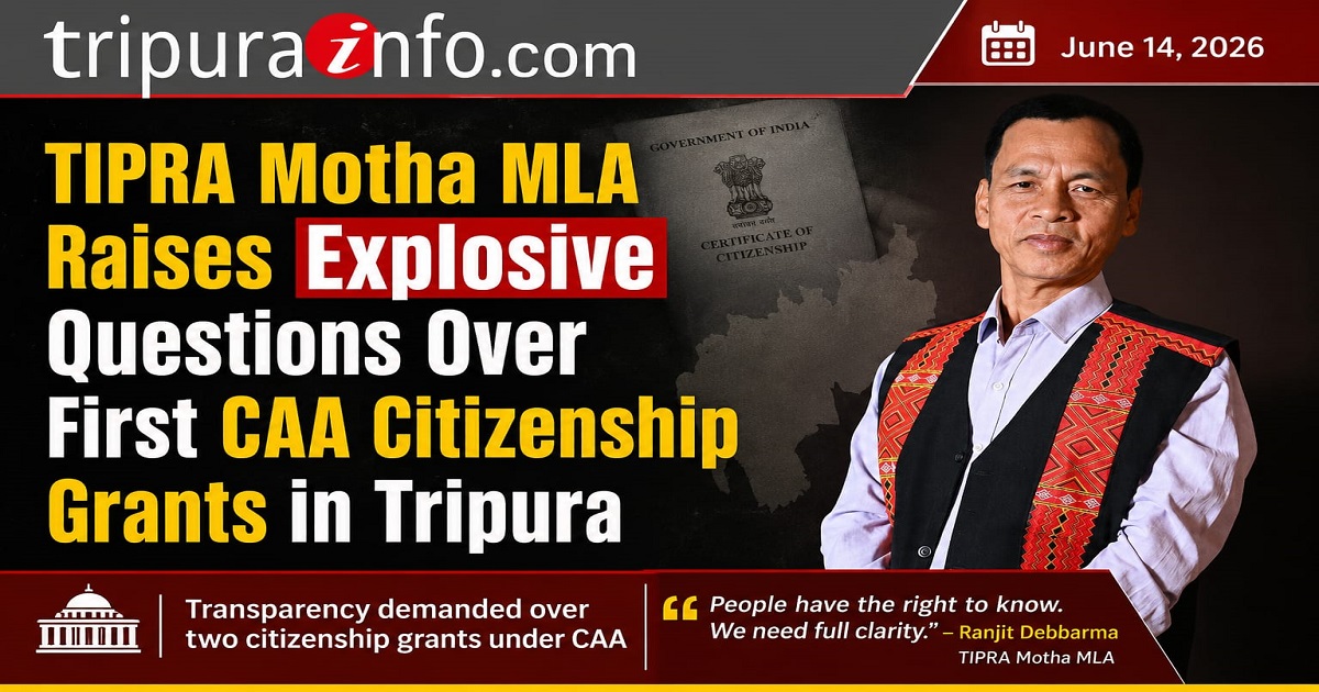 TIPRA Motha MLA Raises Explosive Questions Over First CAA Citizenship Grants in Tripura