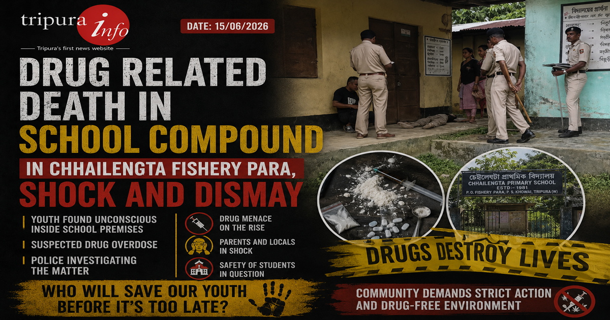 Drug related death in school compound in Chhailengta fishery para, shock and dismay