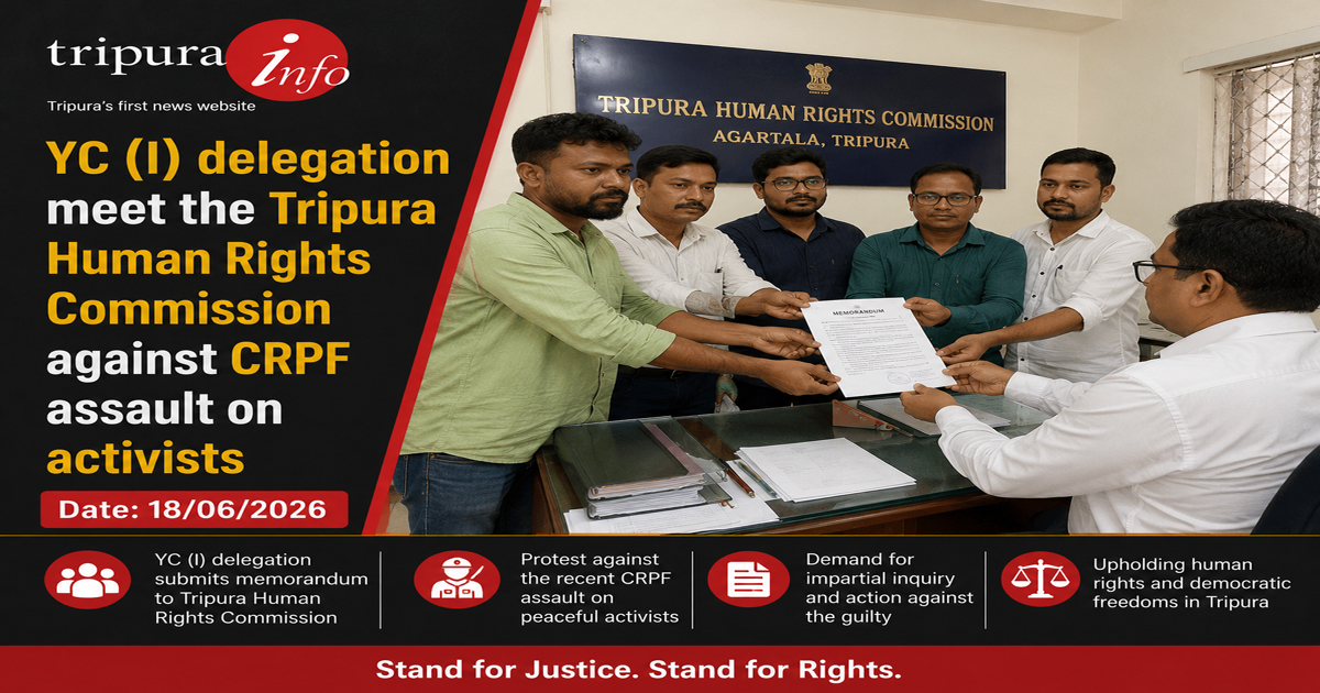 YC (I) delegation meet the Tripura Human Rights Commission against CRPF  assault on activists