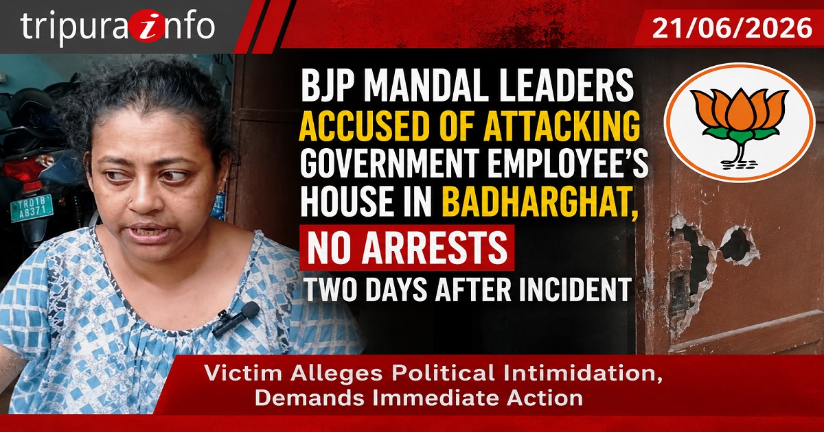 BJP Mandal Leaders Accused of Attacking Government Employee’s House in Badharghat, No Arrests Two Days After Incident