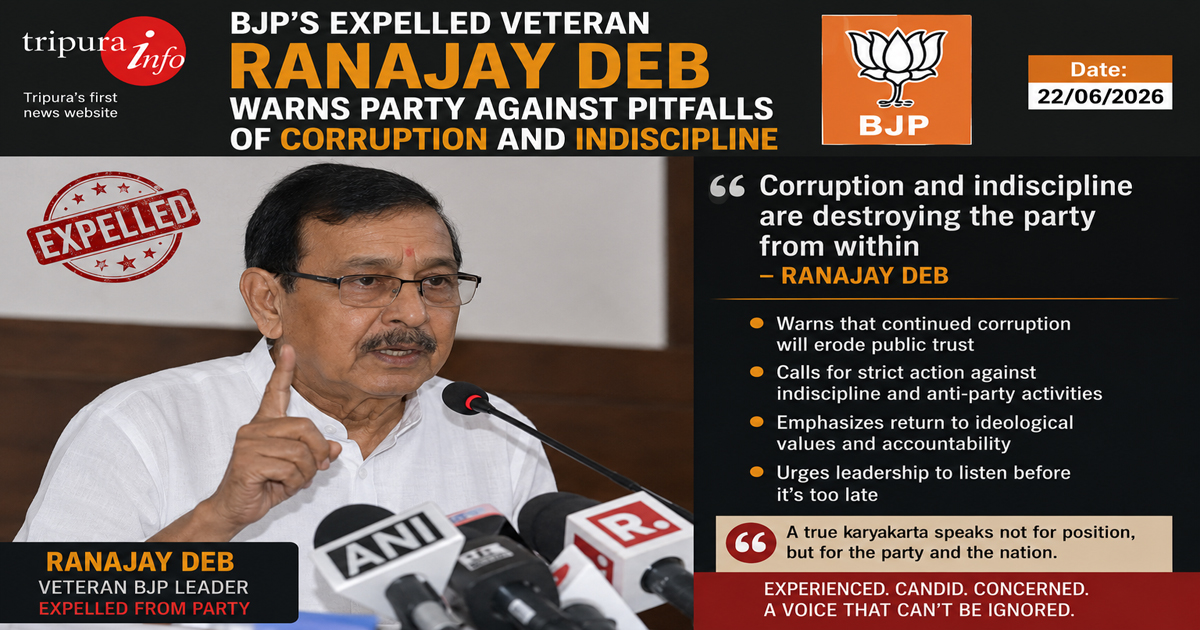 BJP’s expelled veteran Ranajay Deb warns party against pitfalls of corruption and indiscipline