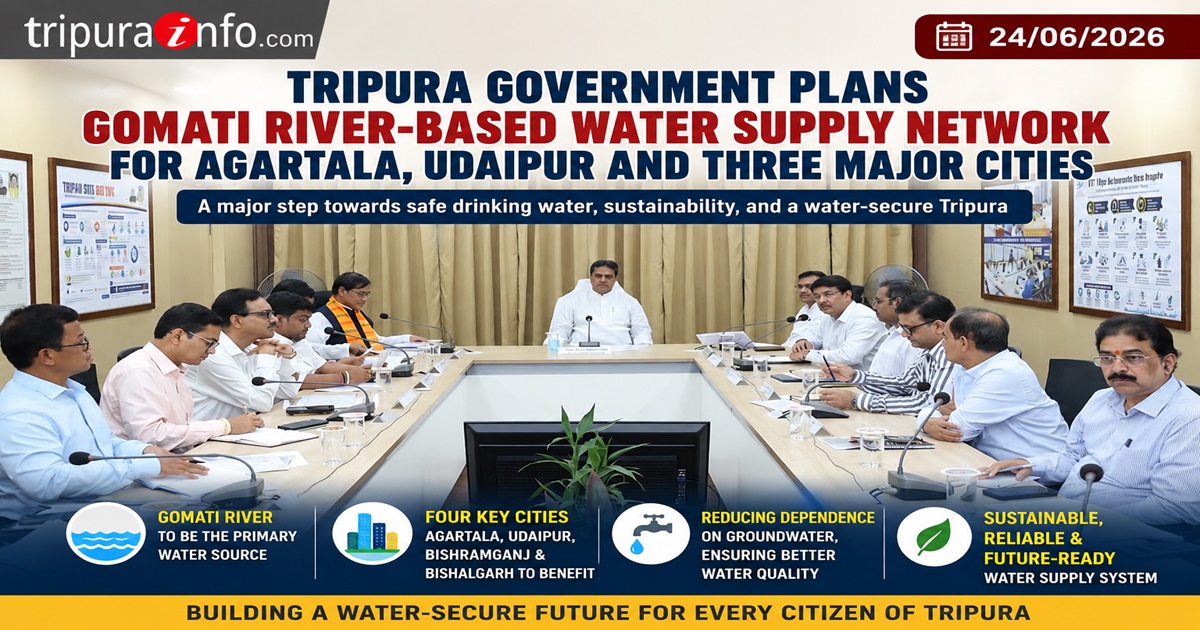 Tripura Government Plans Gomati River-Based Water Supply Network for Agartala, Udaipur and Three Major Urban City~`s