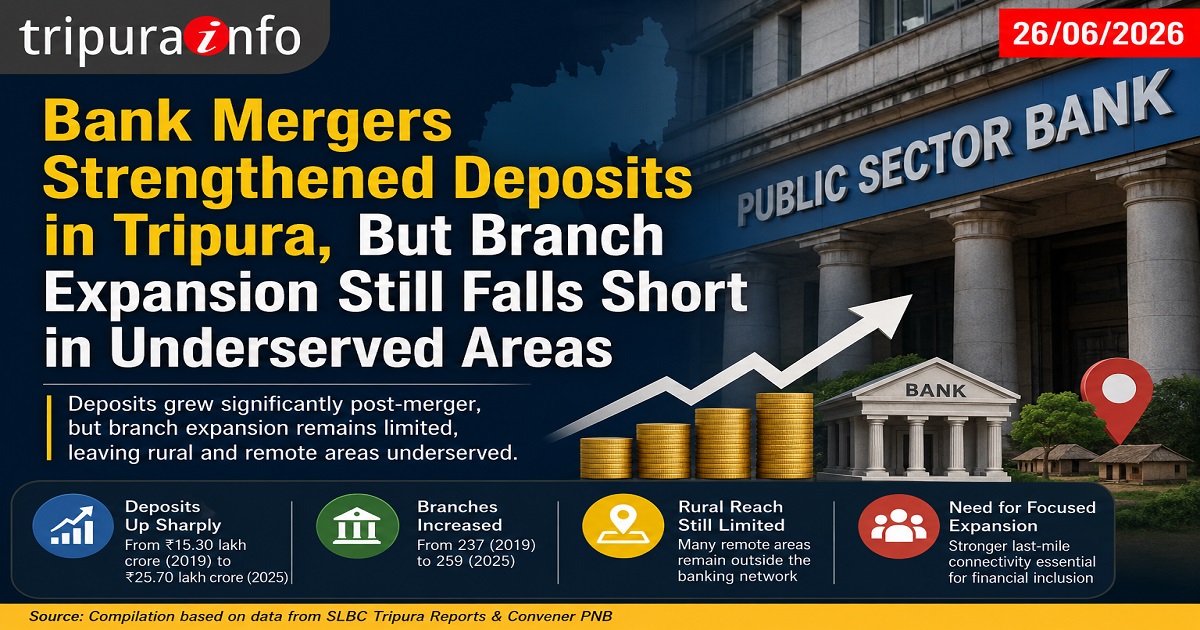 Bank Mergers Strengthened Deposits in Tripura, But Branch Expansion Still Falls Short in Underserved Areas