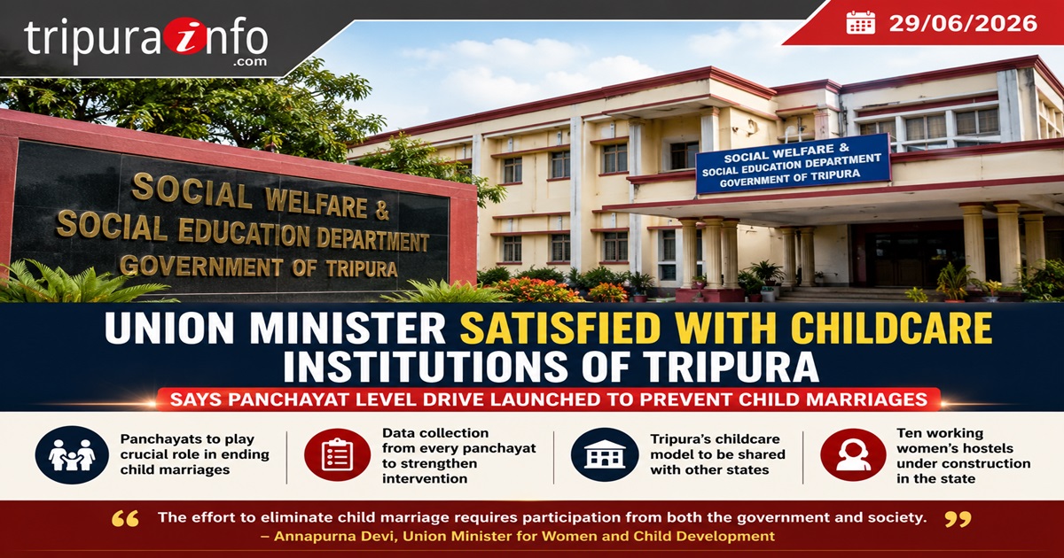 Union Minister satisfied with childcare  institutions of Tripura, says panchayat level drive launched to prevent child marriages