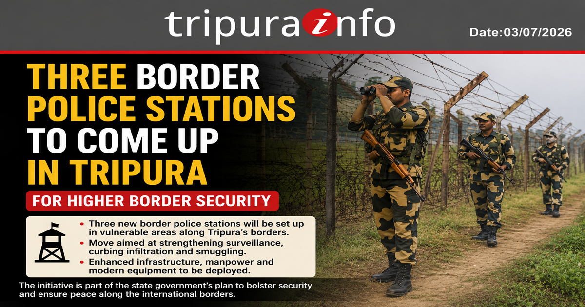 Three border police stations to come up in Tripura for higher border security