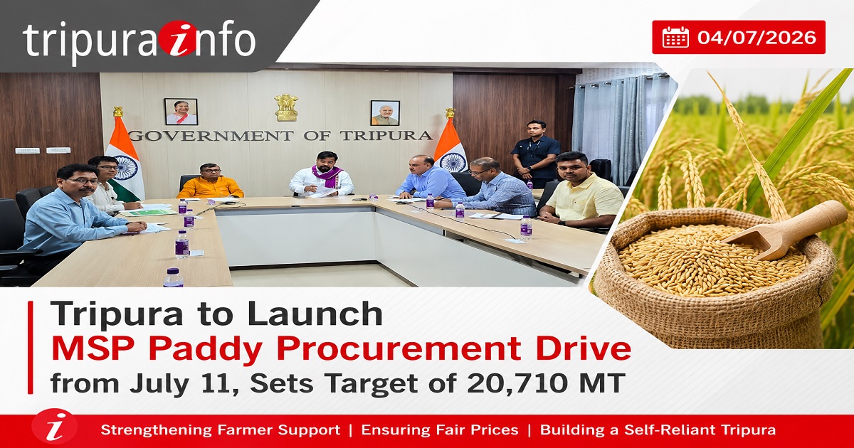 Tripura to Launch MSP Paddy Procurement Drive from July 11, Sets Target of 20,710 MT