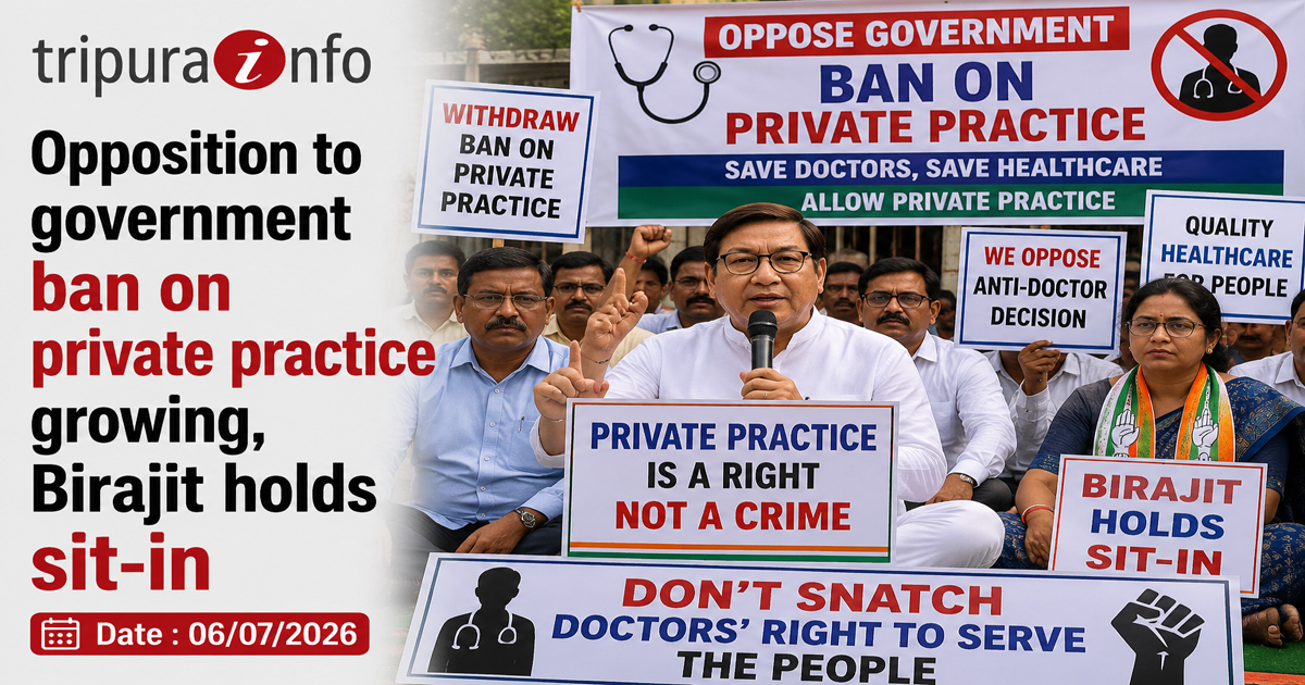 Opposition to government ban on private practice growing, Birajit holds sit-in
