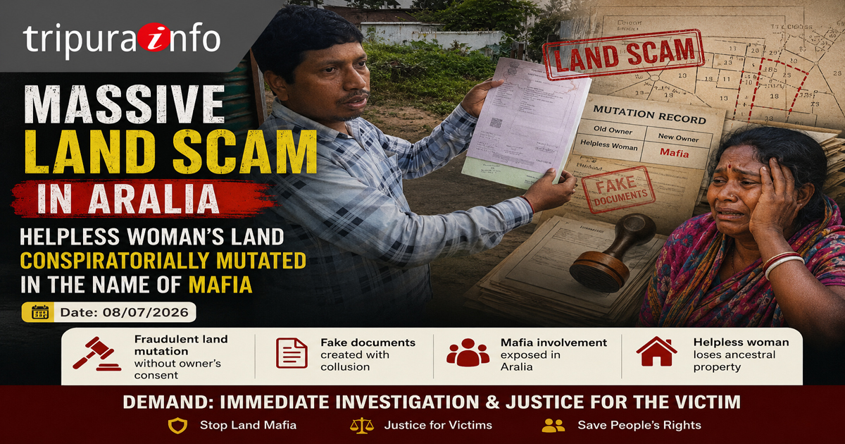 Massive land scam in Aralia , helpless woman’s land conspiratorially mutated in the name of mafia