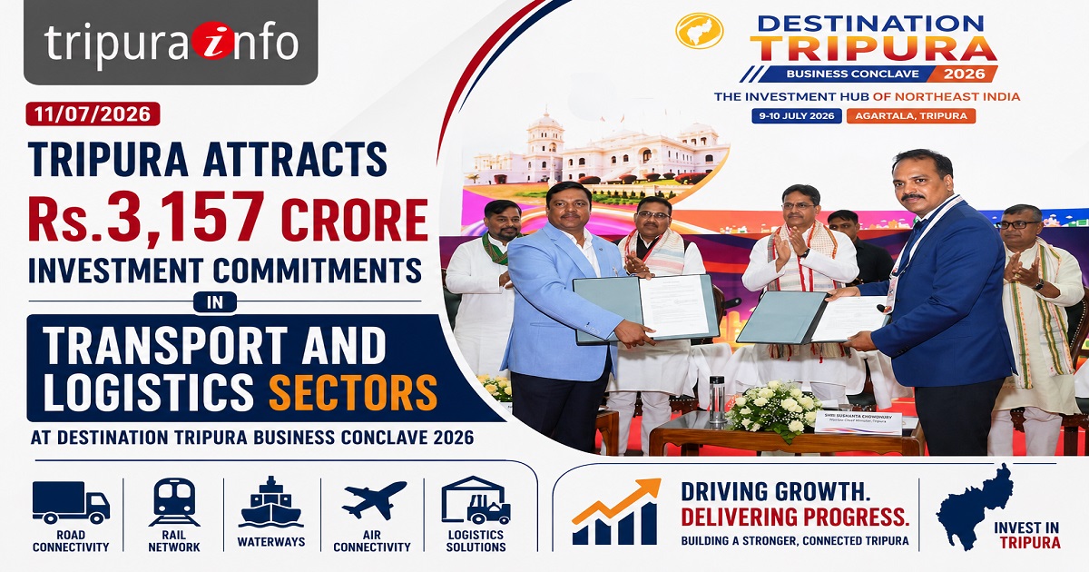 Tripura Attracts Rs.3,157 Crore Investment Commitments in Transport and Logistics Sectors at Destination Tripura Business Conclave 2026